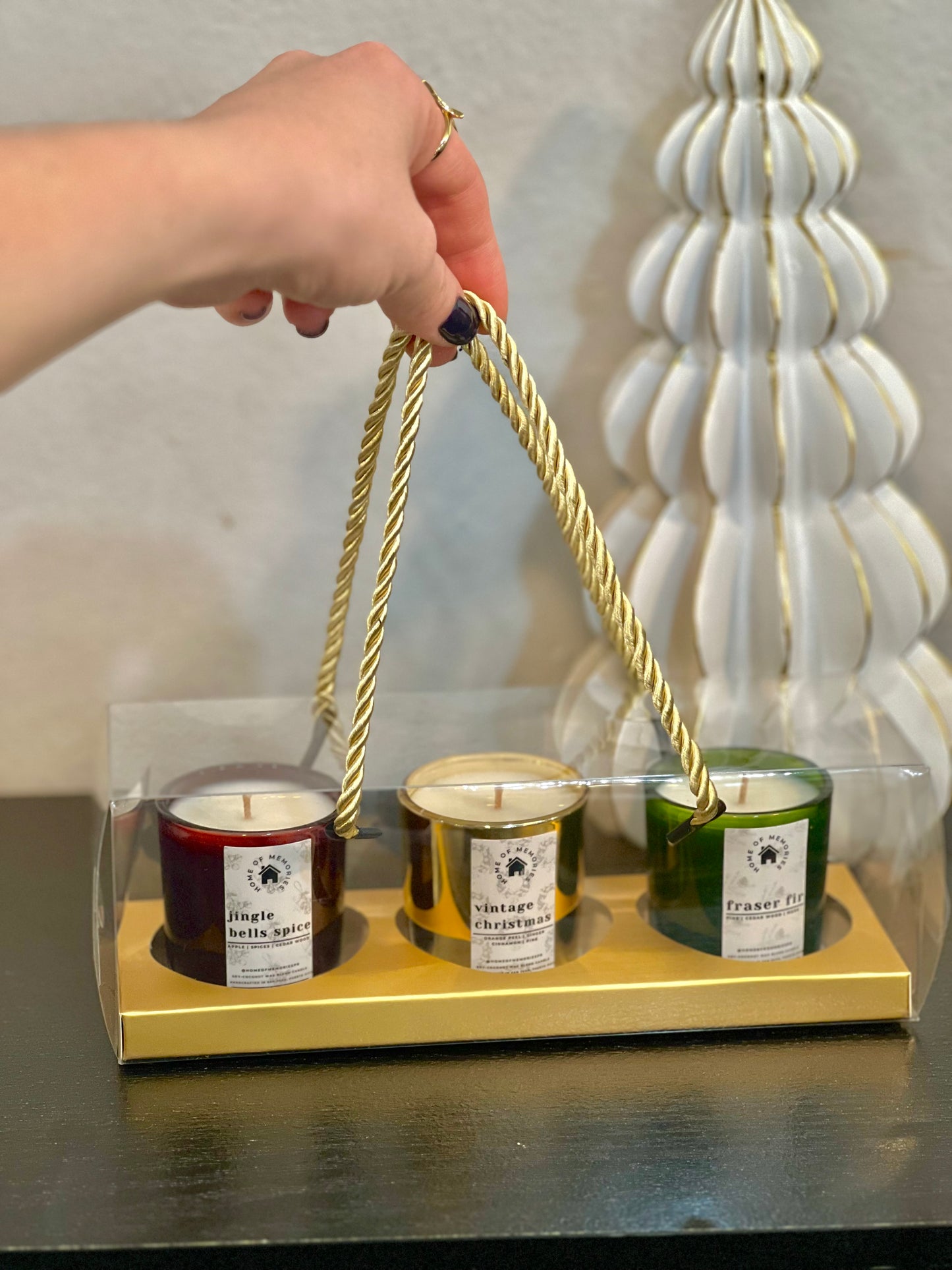 3 Mini Holiday Candles Box