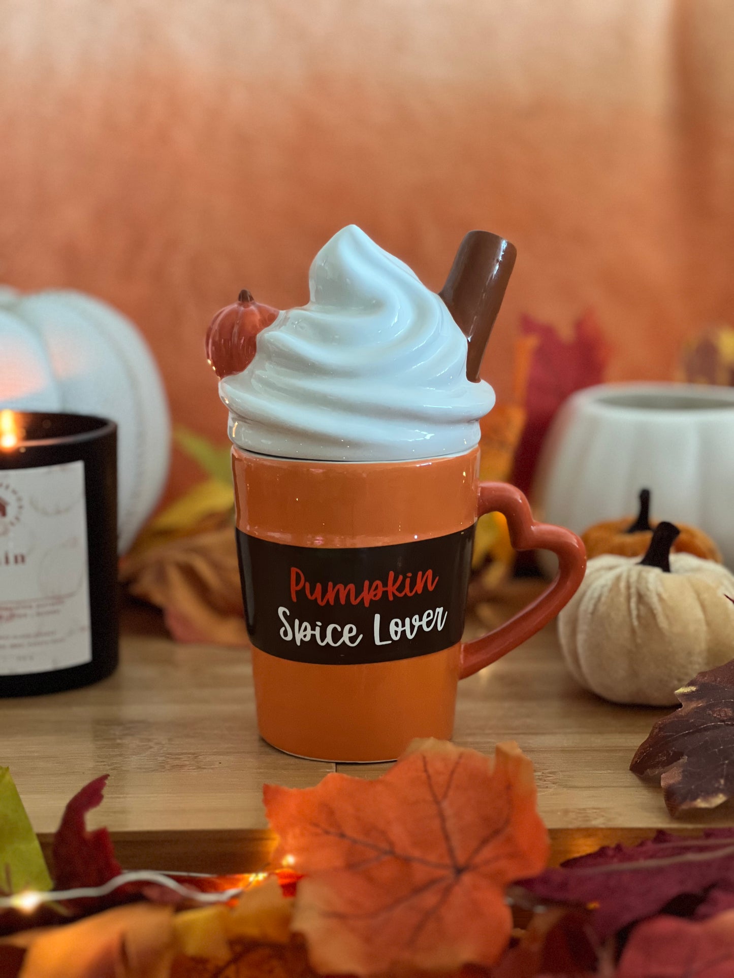 Pumpkin Spice Latte Shaped Lidded Mug