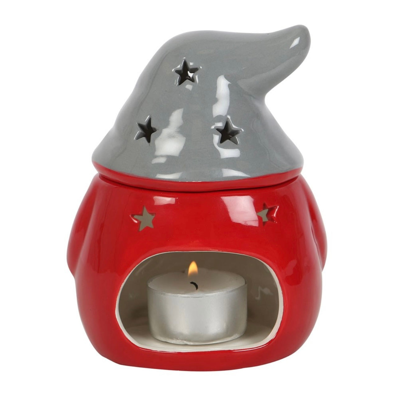 Red and Grey Gnome Wax Melt Warmer