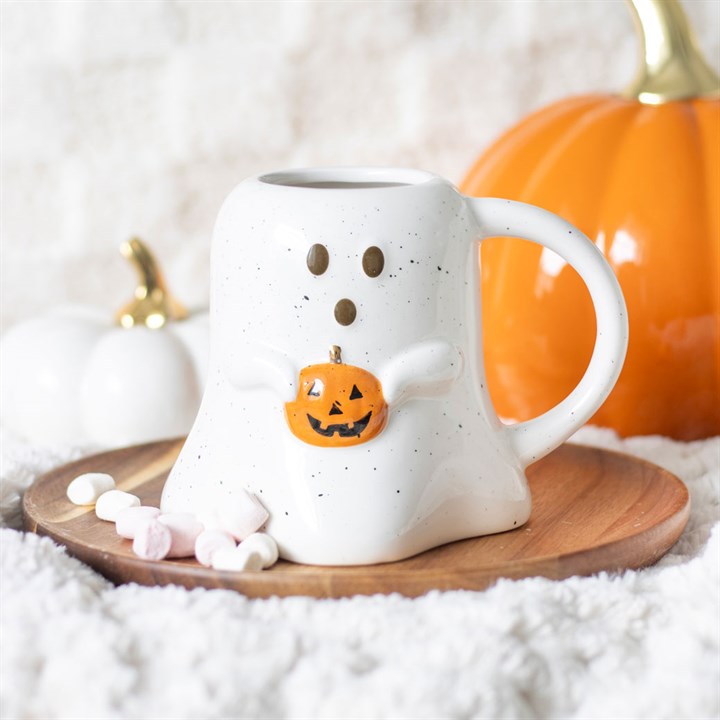 Cute Ghostie with Pumpkin Mug