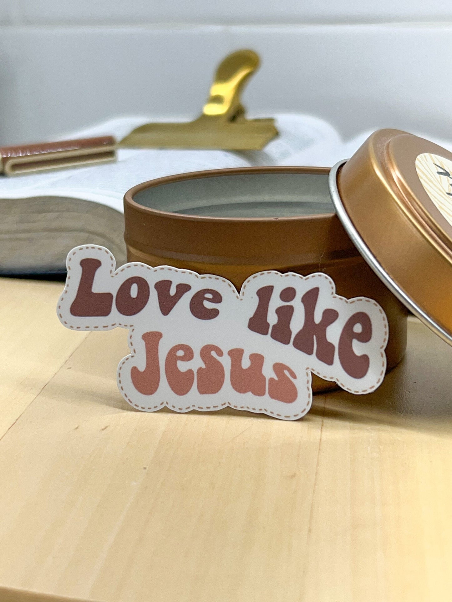 Love like Jesus | Waterproof Sticker | Christian Stickers | Cute Sticker For - Laptops, Water Bottles, Cars, Gifting, etc. | Faith, Worship