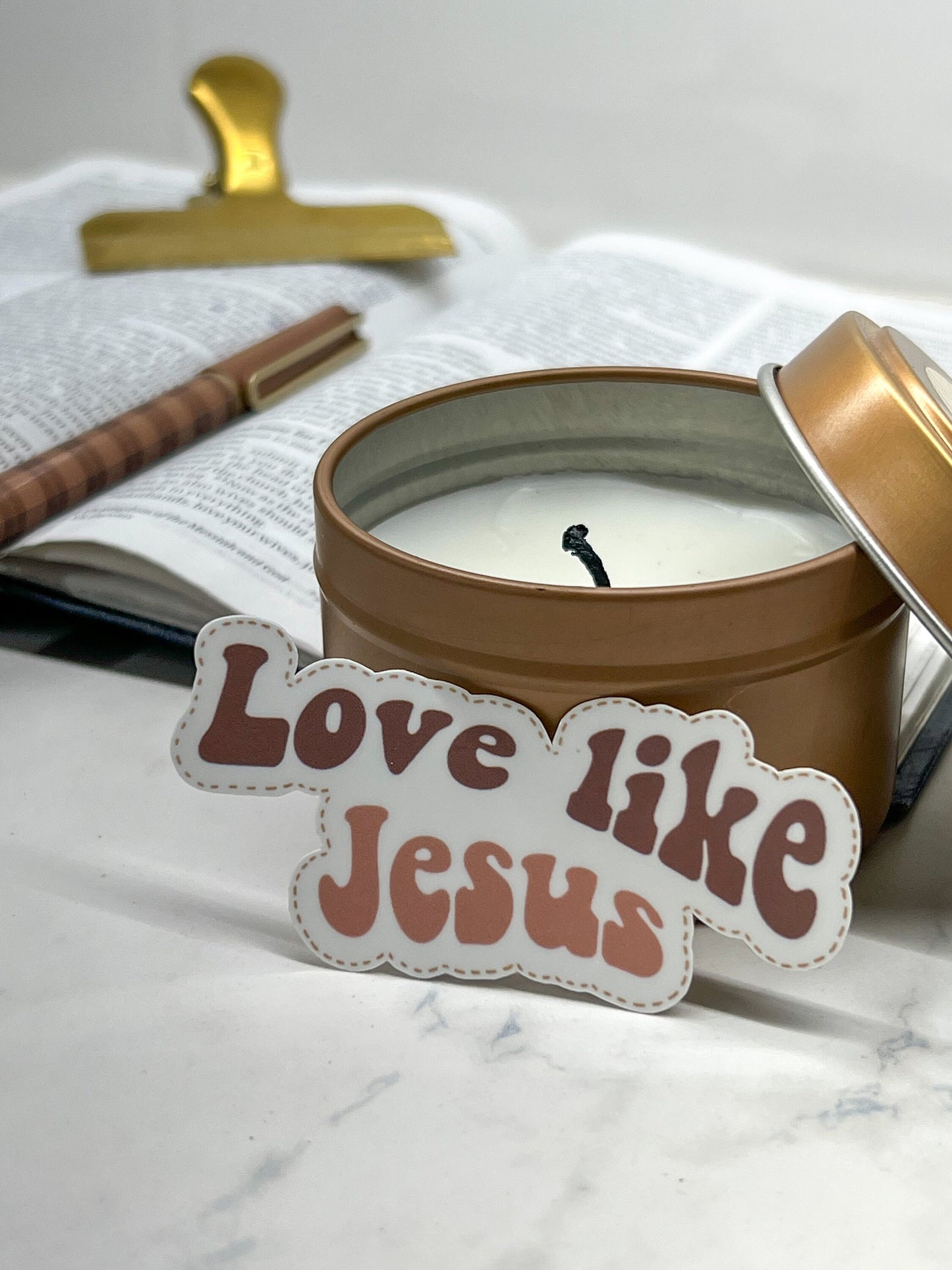 Love like Jesus | Waterproof Sticker | Christian Stickers | Cute Sticker For - Laptops, Water Bottles, Cars, Gifting, etc. | Faith, Worship