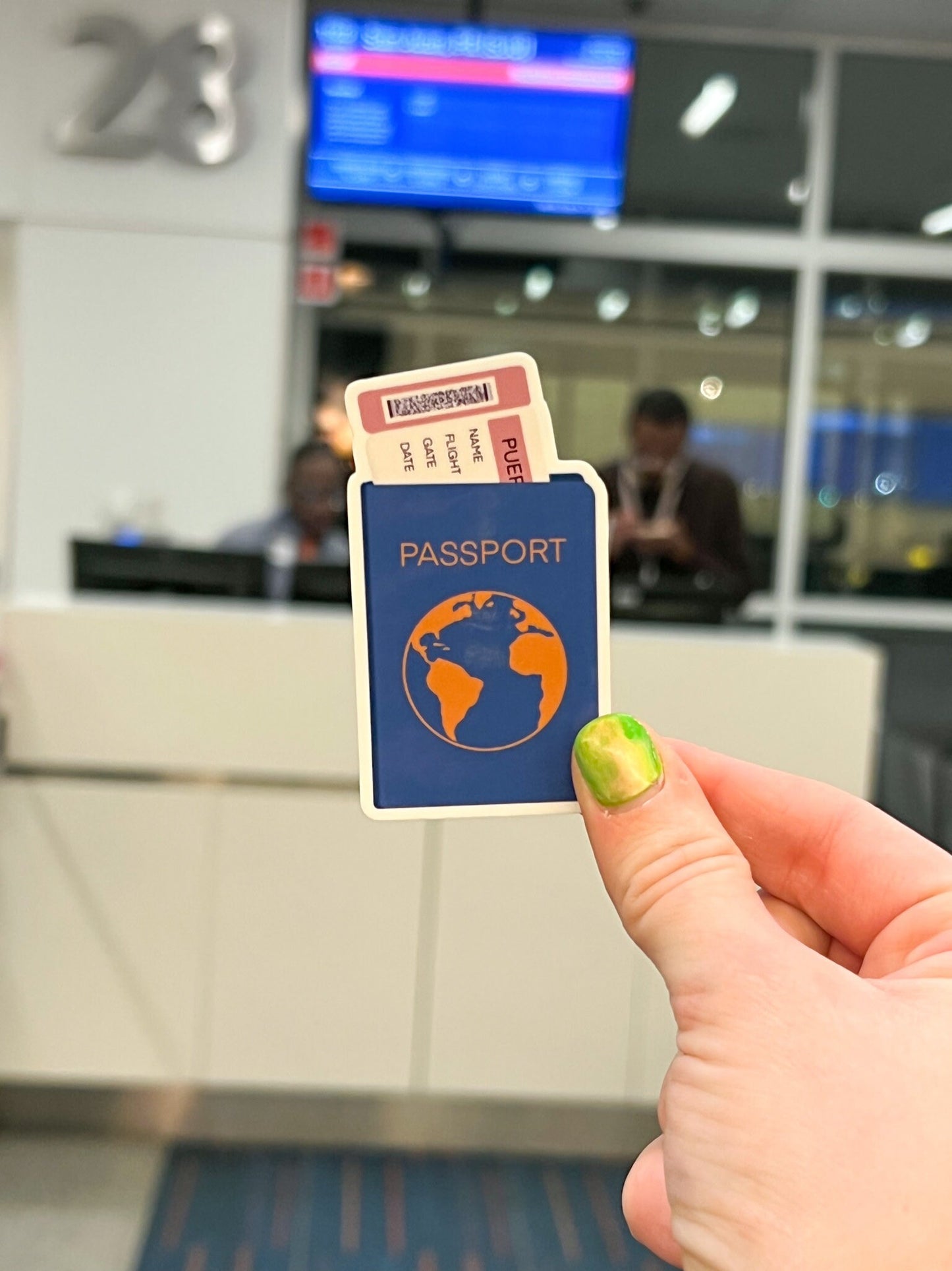 Passport with Boarding Pass | Waterproof Sticker | Traveling, Airline, Travel the World | Cute Sticker For-Water Bottles, Laptops, Cars, etc