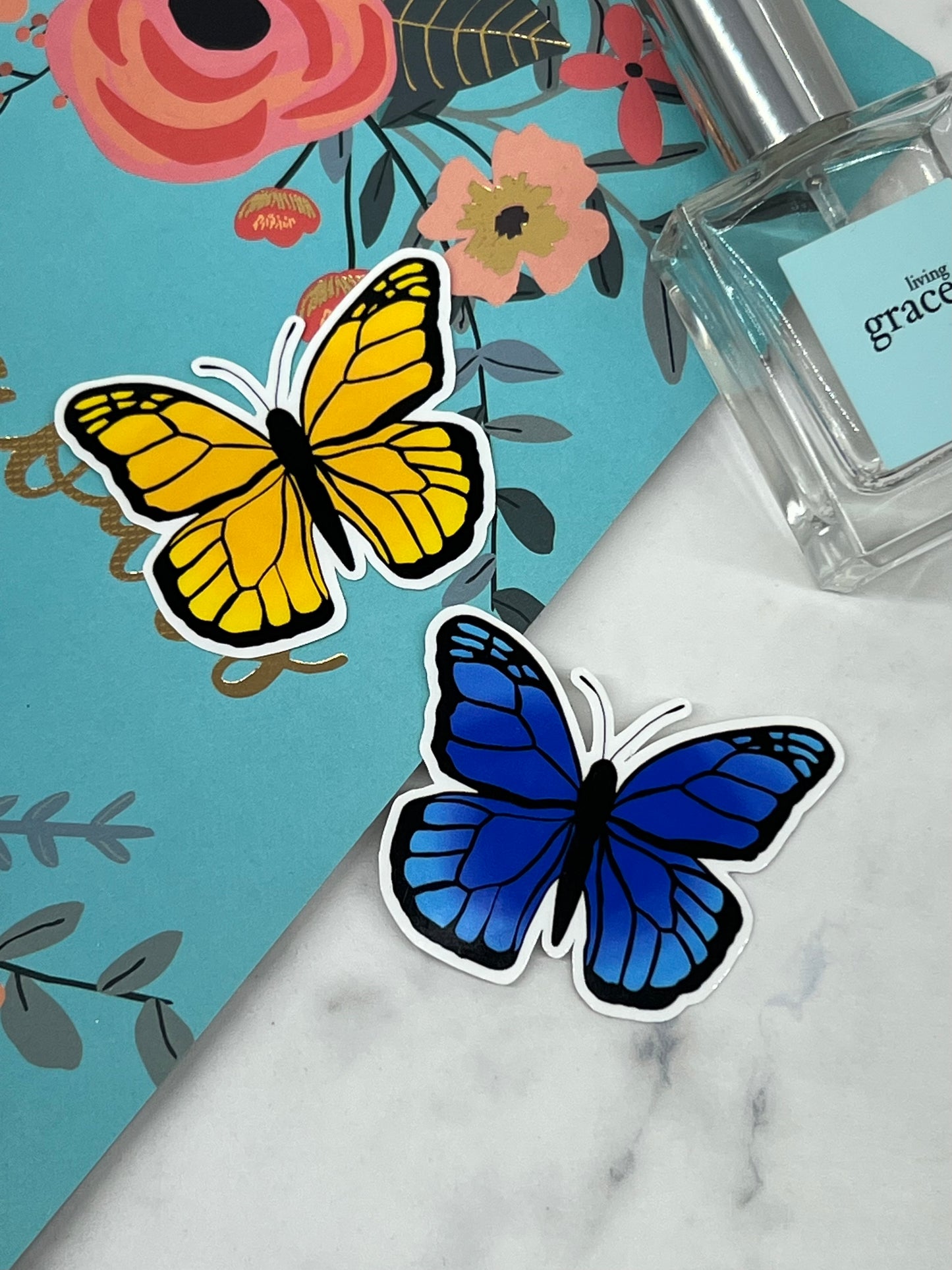 Butterfly Waterproof Sticker | Blue or Yellow