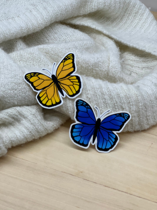 Butterfly Waterproof Sticker | Blue or Yellow