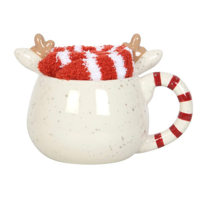 Rudolph Reindeer Mug and Sock Set