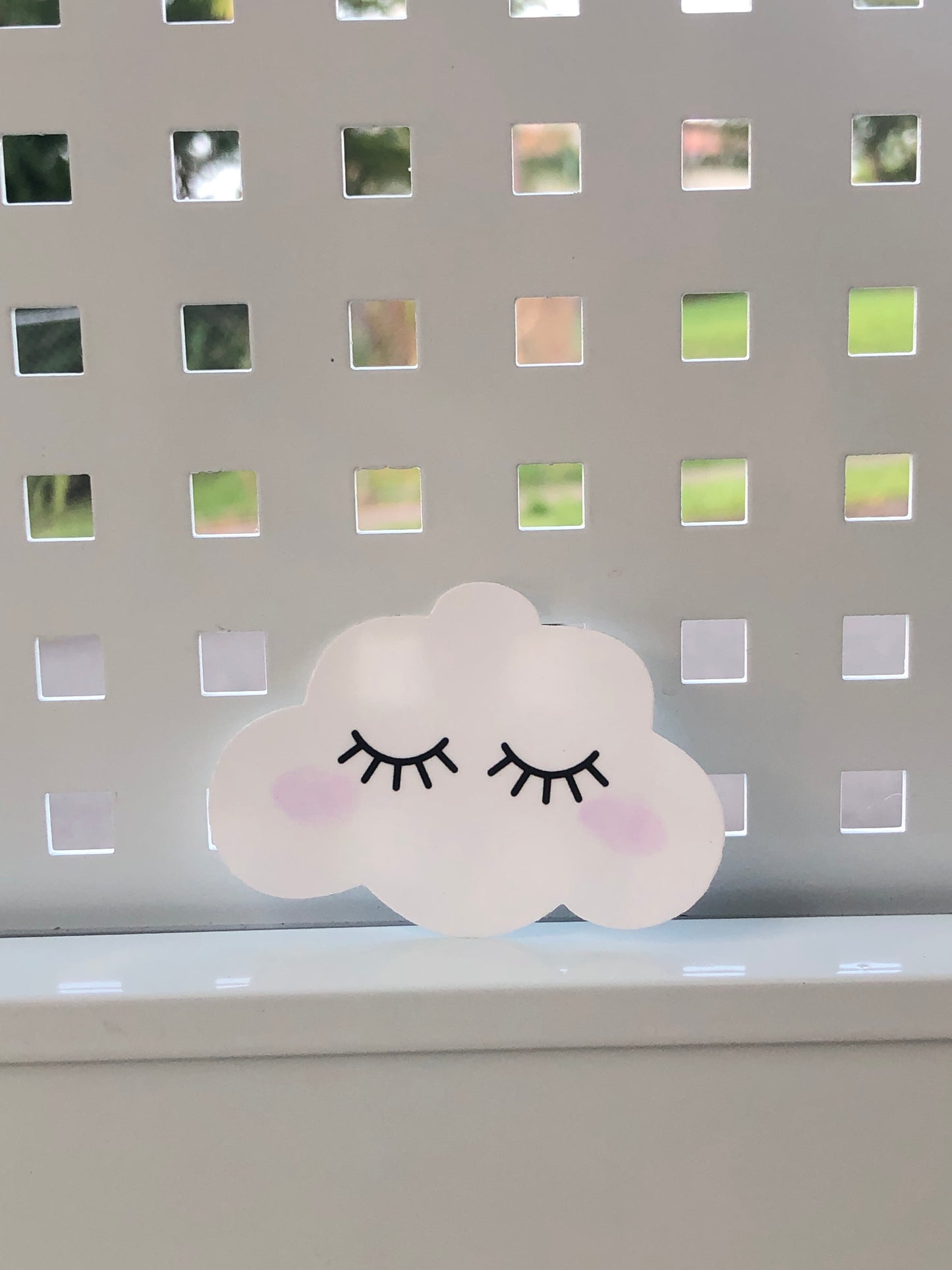 Cute Cloud with Eyelashes Waterproof Sticker