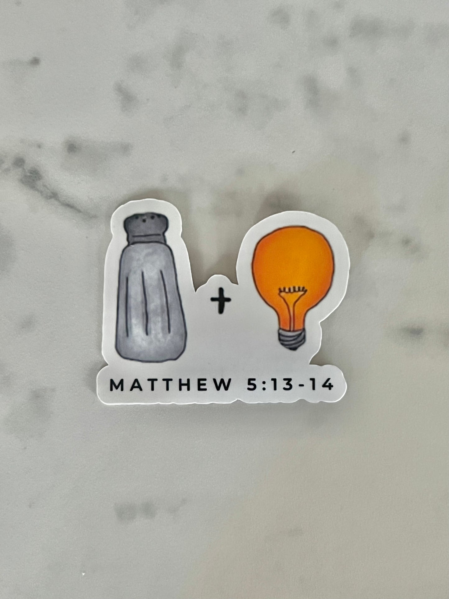 Salt and Light (Matthew 5:13-14) Waterproof Sticker