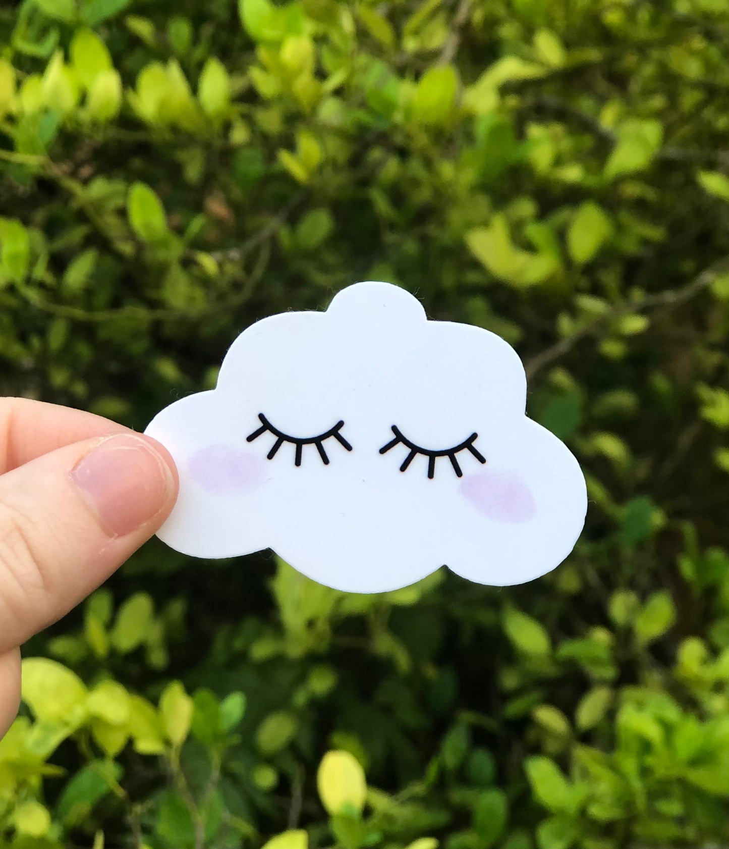 Cute Cloud with Eyelashes Waterproof Sticker