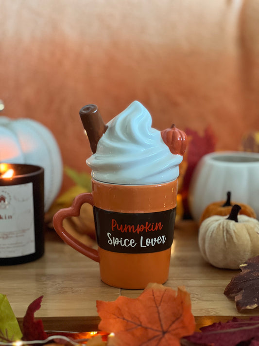 Pumpkin Spice Latte Shaped Lidded Mug