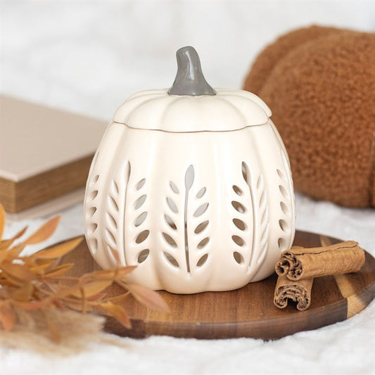 Cream Pumpkin Leaf Cut Out Wax Melt Warmer