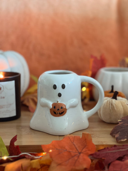 Cute Ghostie with Pumpkin Mug