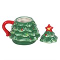 Vintage Christmas Tree Lidded Mug