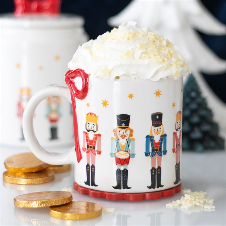 Nutcracker Print and Bow Mug