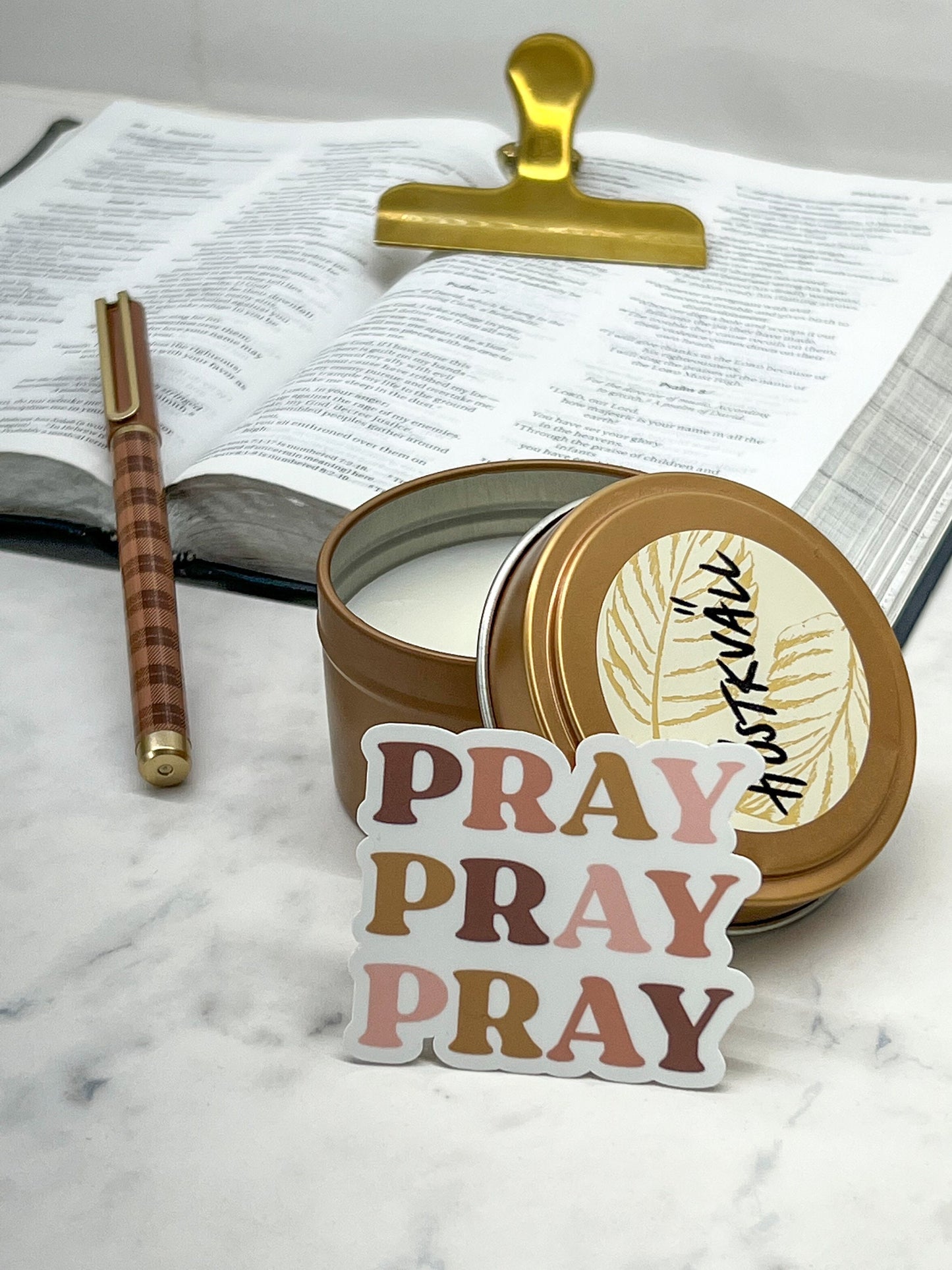 Pray Pray Pray | Waterproof Sticker | Christian Stickers | Cute Sticker For - Laptops, Water Bottles, Cars, Gifting, etc. | Faith, Worship