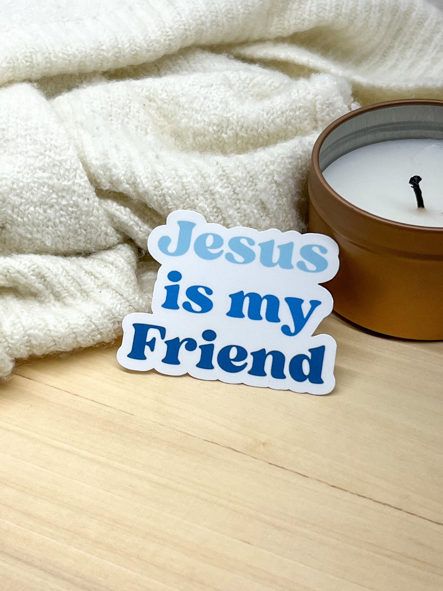 Jesus is my Friend | Waterproof Sticker | Christian Stickers | Cute Sticker For - Laptops, Water Bottles, Cars, Gifting, etc.| Faith,Worship