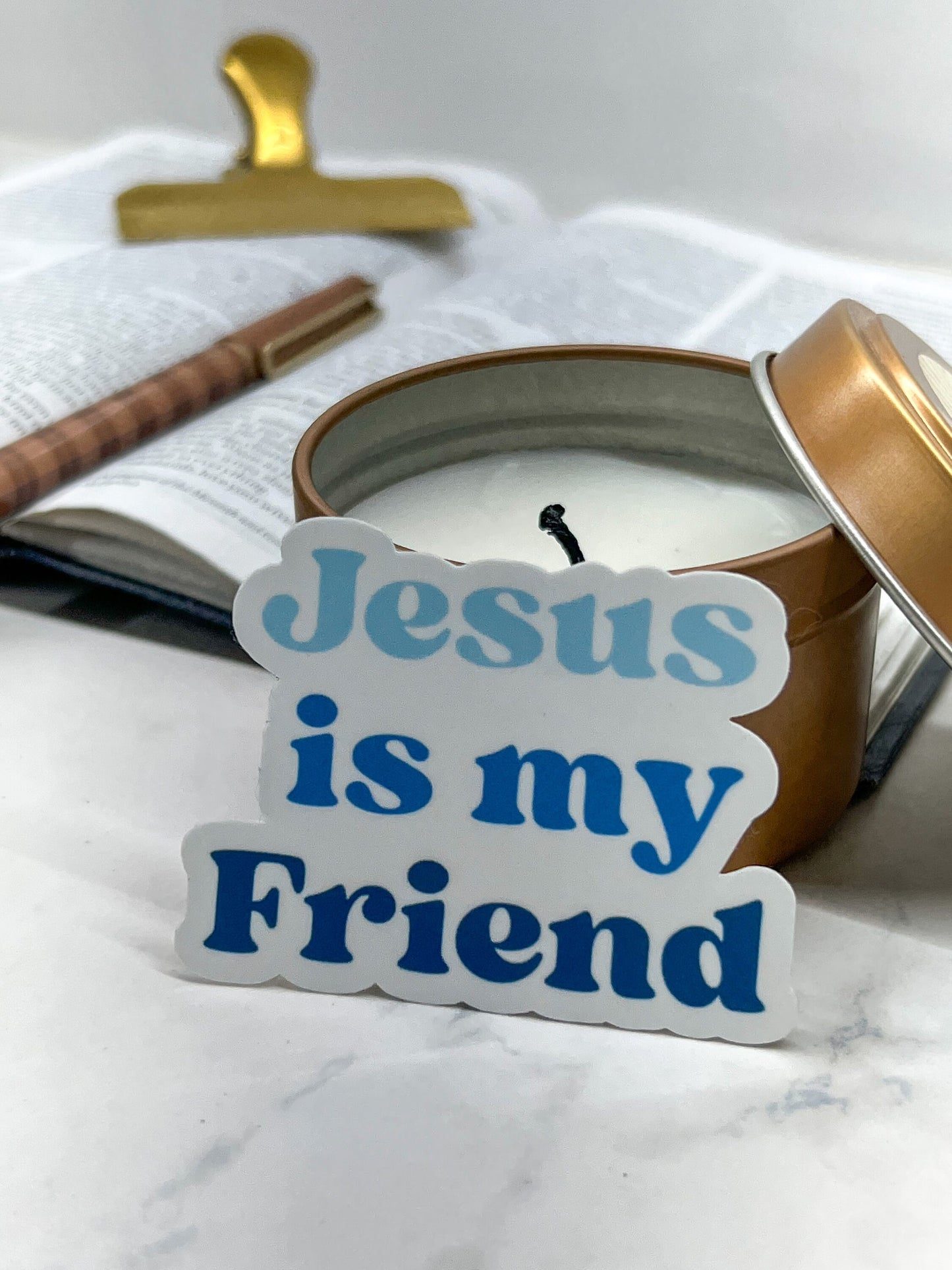 Jesus is my Friend | Waterproof Sticker | Christian Stickers | Cute Sticker For - Laptops, Water Bottles, Cars, Gifting, etc.| Faith,Worship