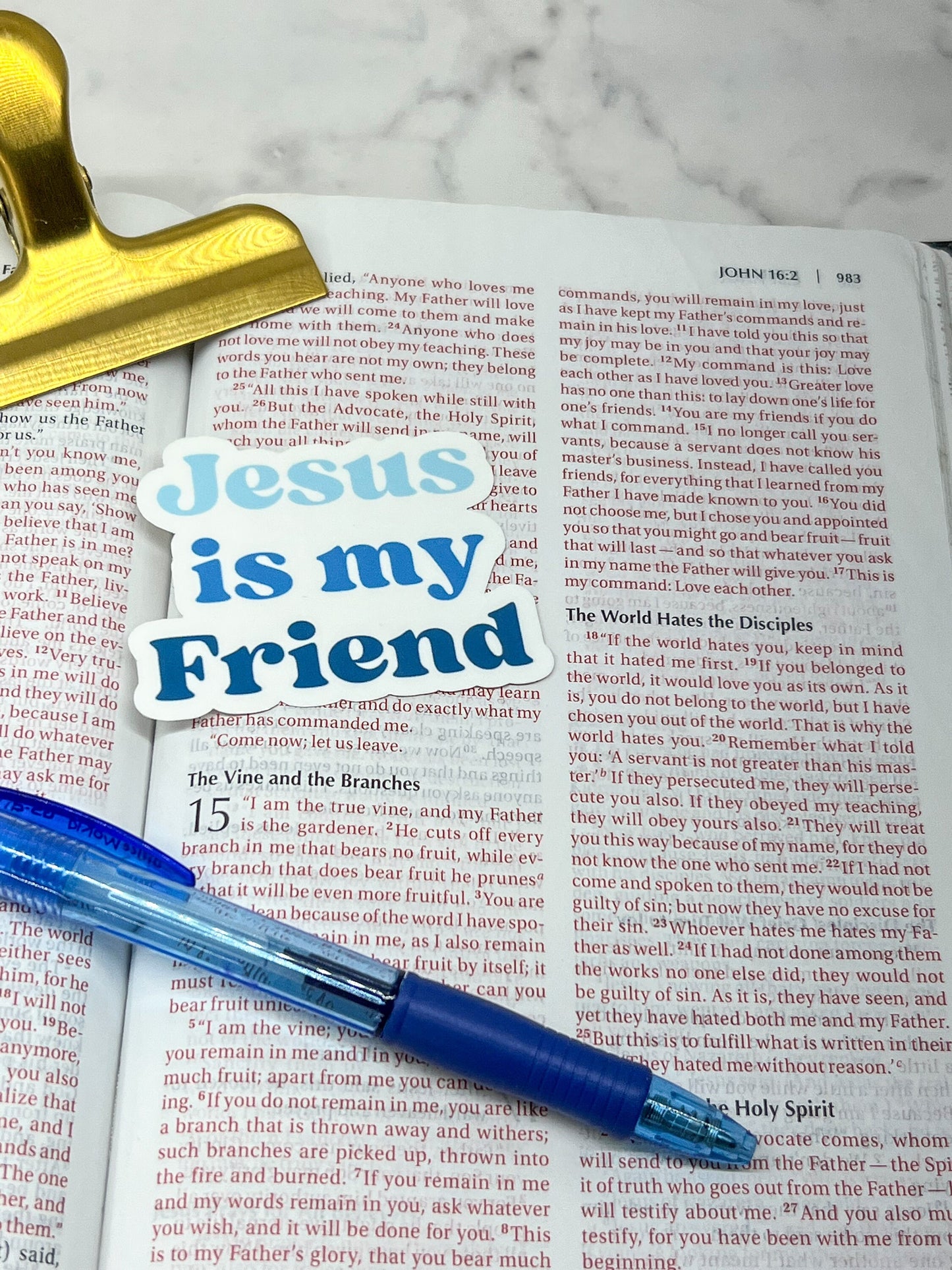 Jesus is my Friend | Waterproof Sticker | Christian Stickers | Cute Sticker For - Laptops, Water Bottles, Cars, Gifting, etc.| Faith,Worship